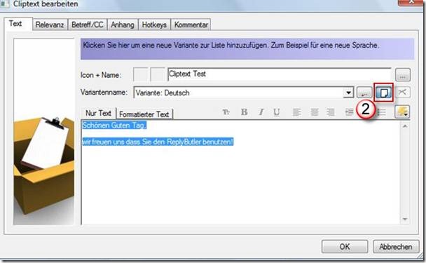 Outlook Vorlagen mit ReplyButler erstellen Screenshot 2